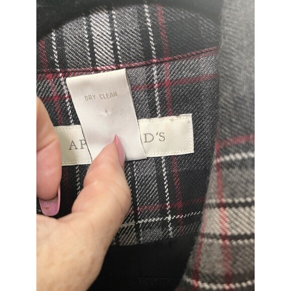 Appleseeds Wool Plaid Jacket Womens 10 Gray Clueless Preppy Academia Outlander - Picture 7 of 9